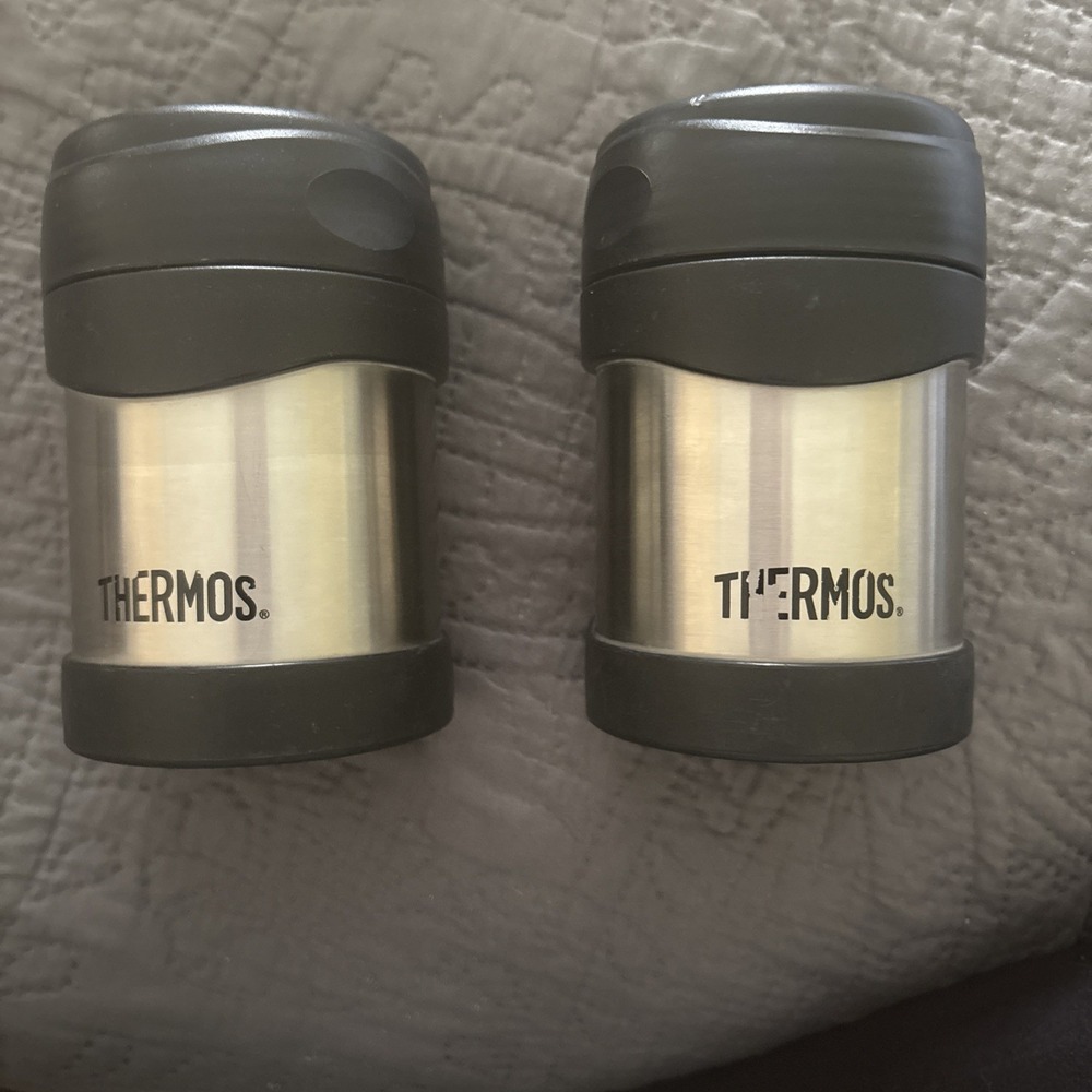 2 Thermos Stainless Steel 10 Oz Food Container- Cold Or Hot